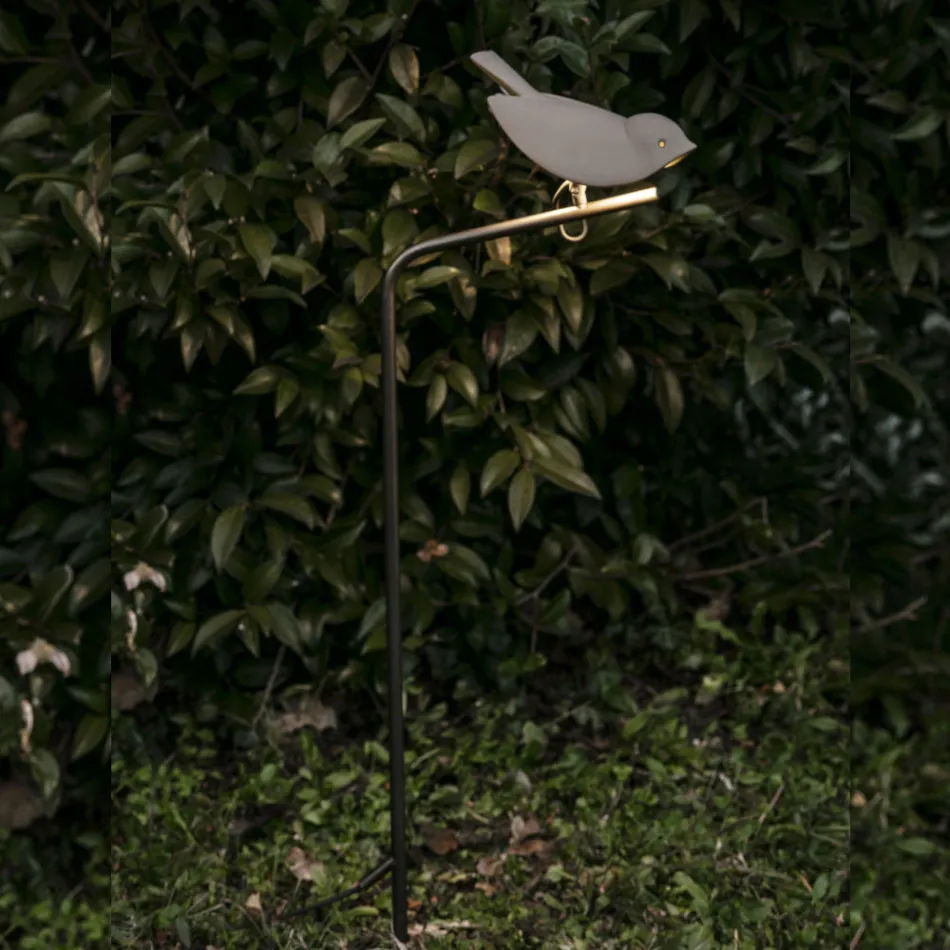 Lámpara de exterior en mayólica toscana esmaltada fabricada en Italia - Uccellino viadurini