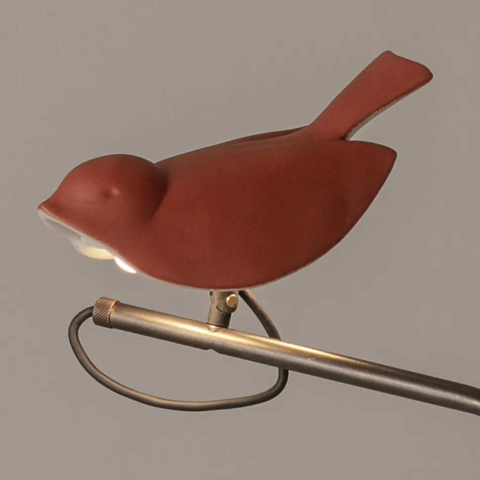 Lámpara de exterior en mayólica toscana esmaltada fabricada en Italia - Uccellino viadurini