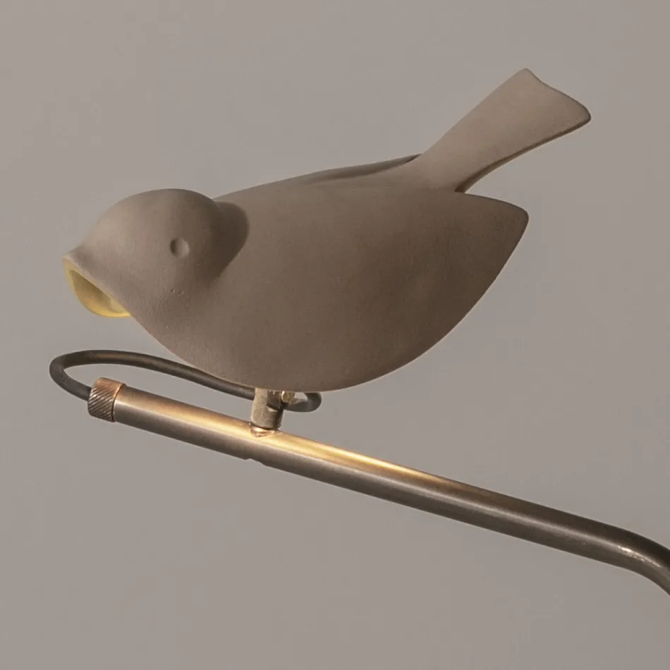 Lámpara de exterior en mayólica toscana esmaltada fabricada en Italia - Uccellino viadurini