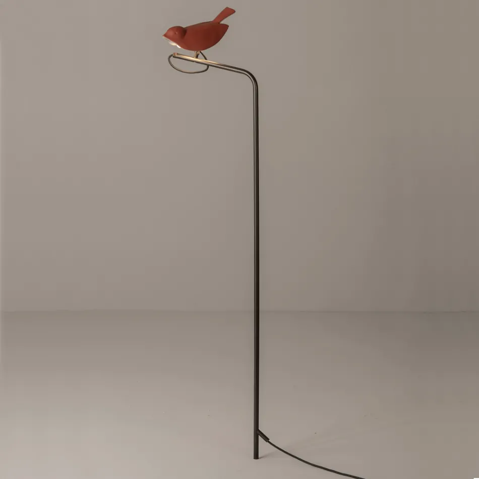 Lámpara de exterior en mayólica toscana esmaltada fabricada en Italia - Uccellino viadurini