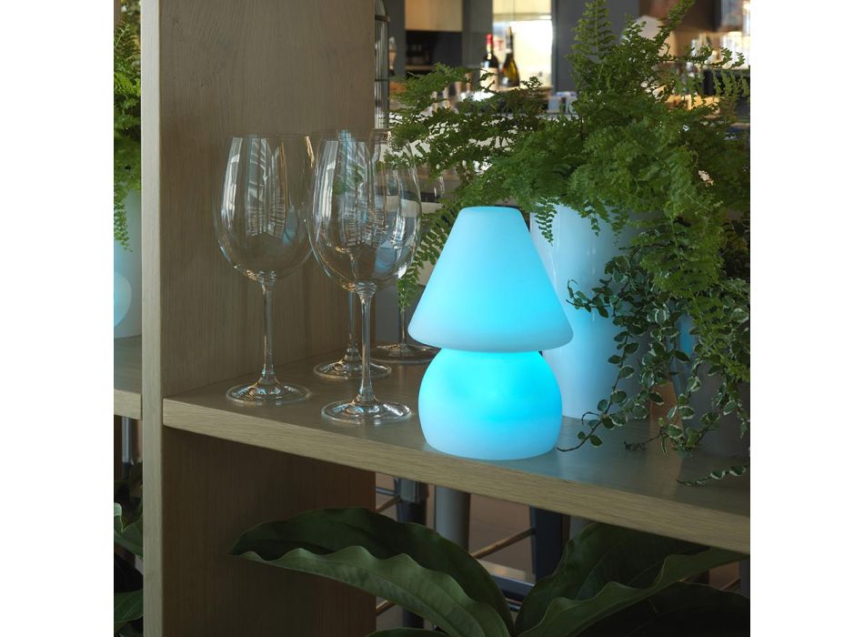 Lámpara de exterior en polietileno Luz LED RGB Made in Italy - Marisol viadurini