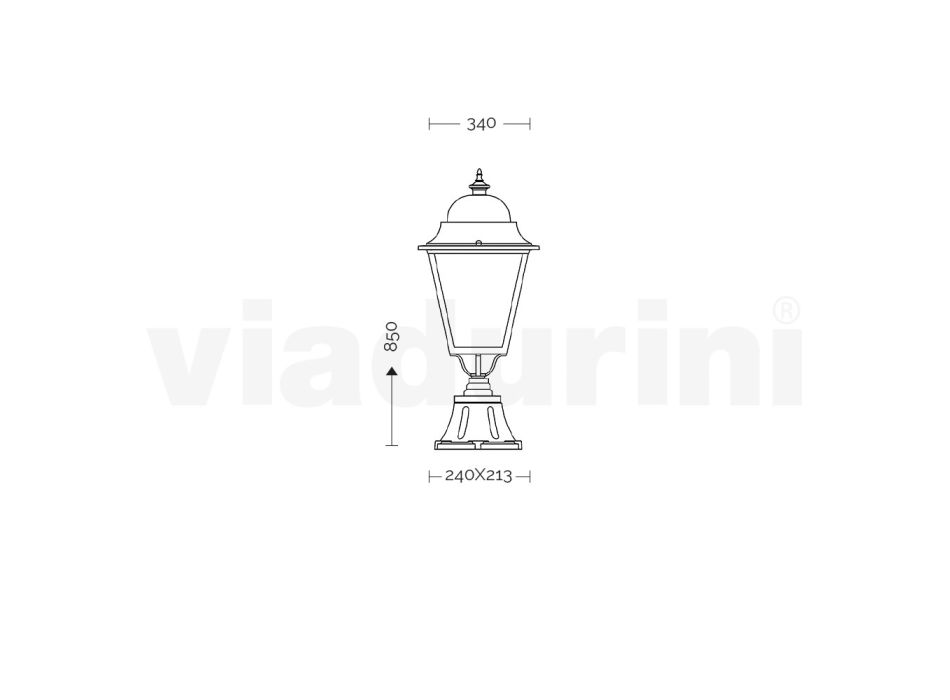 Lámpara de pie de jardín vintage en aluminio Made in Italy - Bonaria viadurini