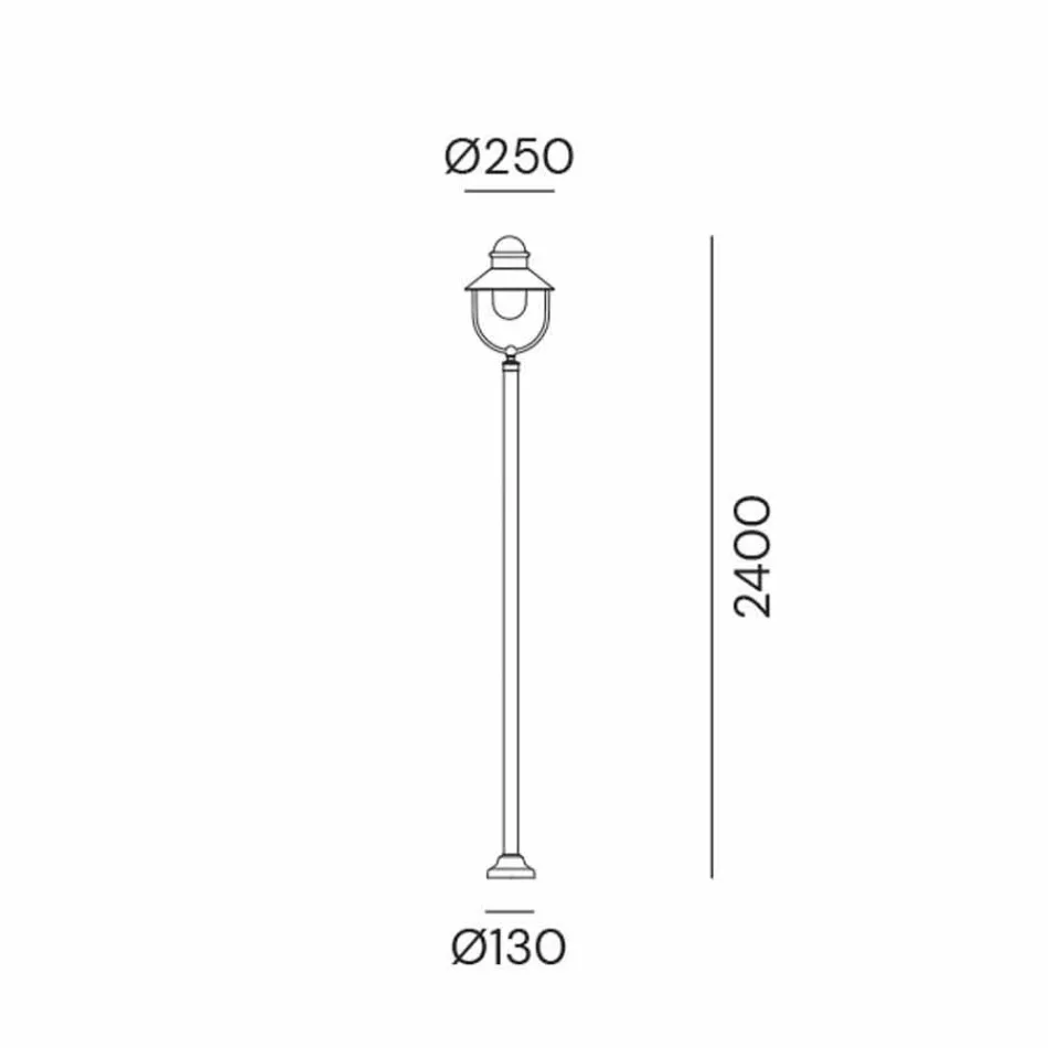 Lámpara de jardín Farola vintage de latón y cobre en 3 tamaños - Borgo by Il Fanale viadurini