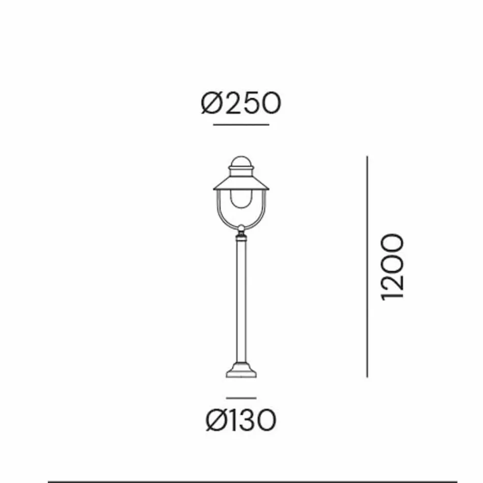 Lámpara de jardín Farola vintage de latón y cobre en 3 tamaños - Borgo by Il Fanale viadurini