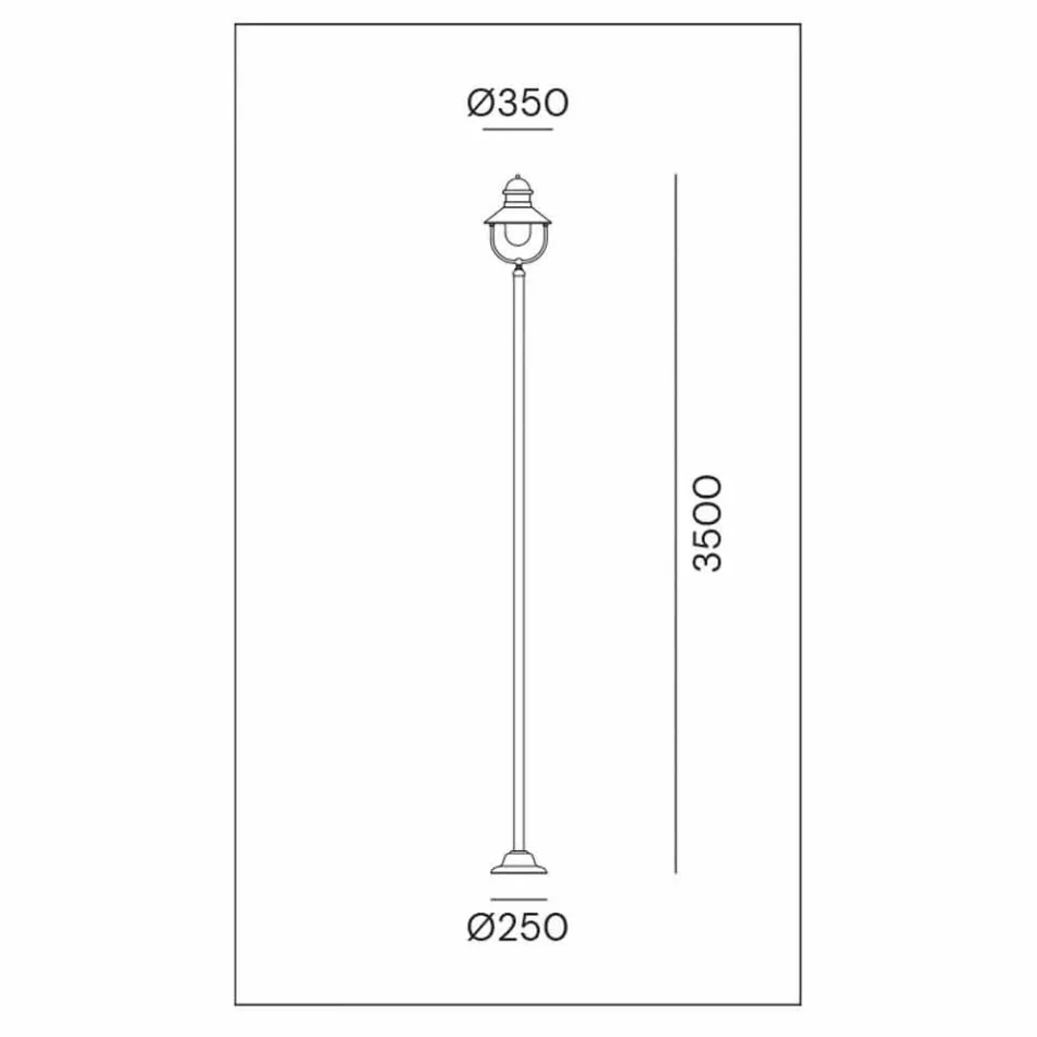 Lámpara de jardín Farola vintage de latón y cobre en 3 tamaños - Borgo by Il Fanale viadurini