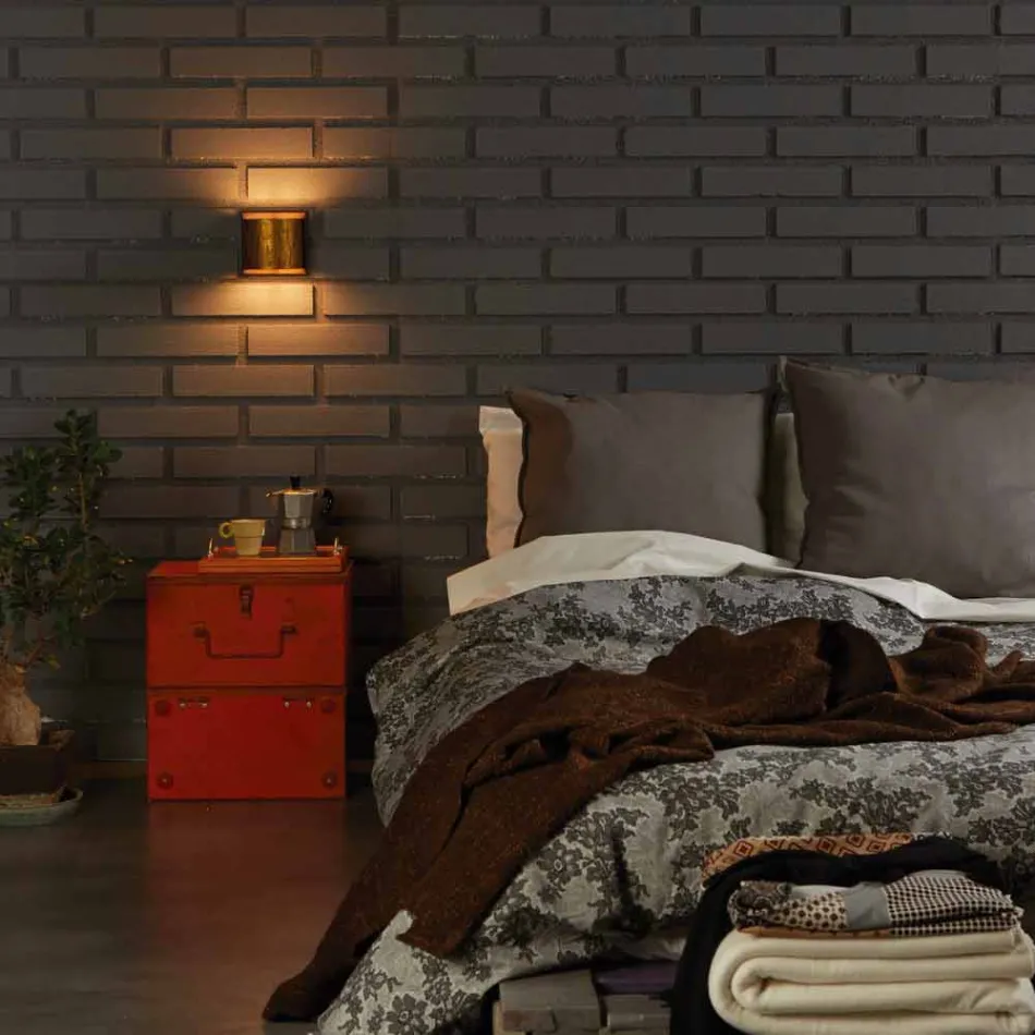 lámpara de pared moderno en latón y acero Ø11xh.11xsp.12 cm Bernadet viadurini