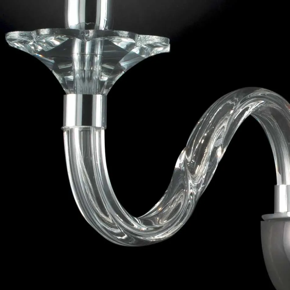 Lámpara de pared en dos luces de cristal y el cristal de la hiedra, fabricado en Italia viadurini