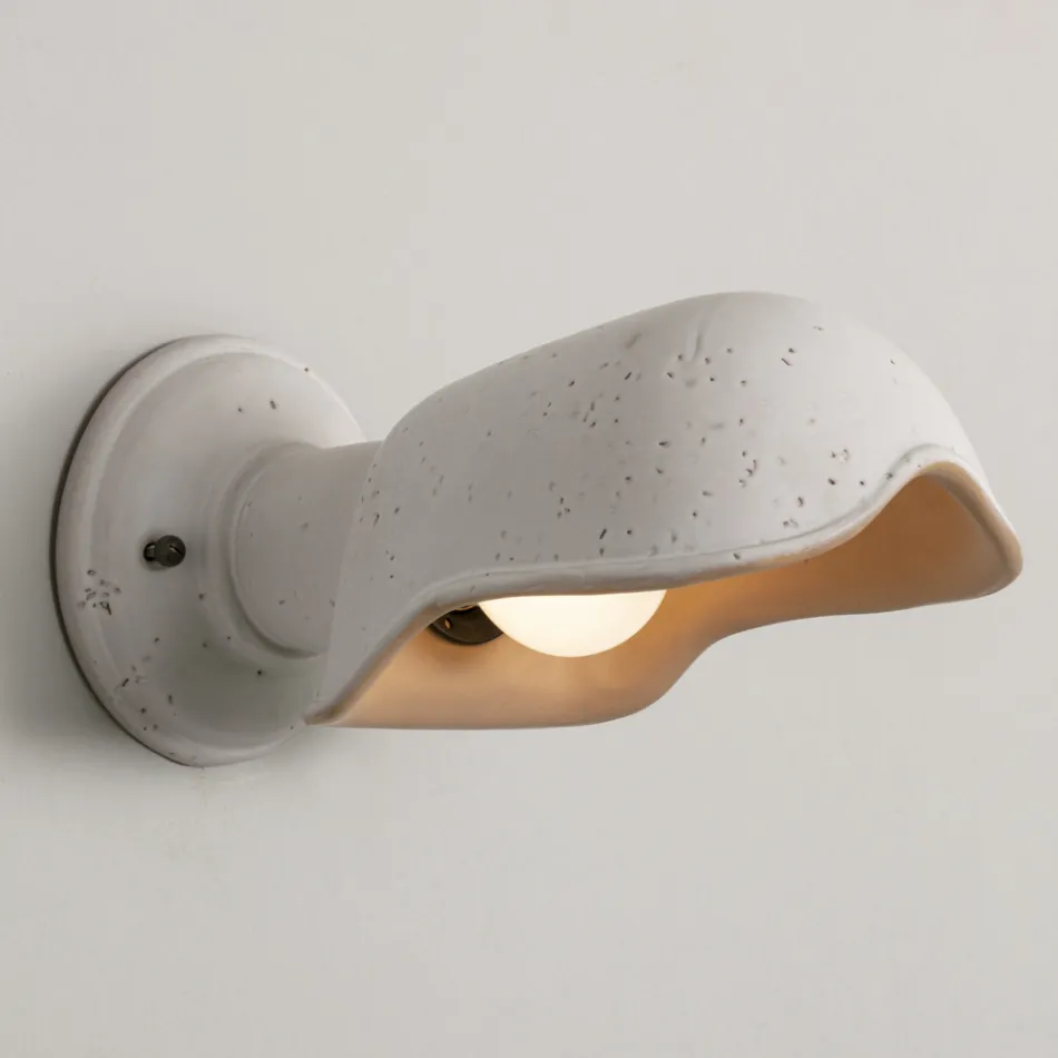 Lámpara de pared artesanal en mayólica toscana Made in Italy - Toscot Bistrò viadurini