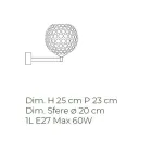 Lámpara de pared artesanal de vidrio soplado veneciano - Bolle Balloton viadurini