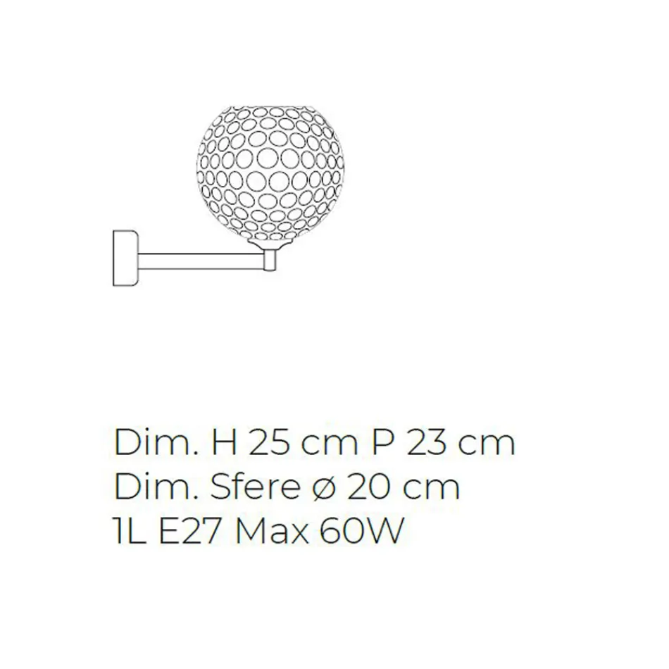 Lámpara de pared artesanal de vidrio soplado veneciano - Bolle Balloton viadurini