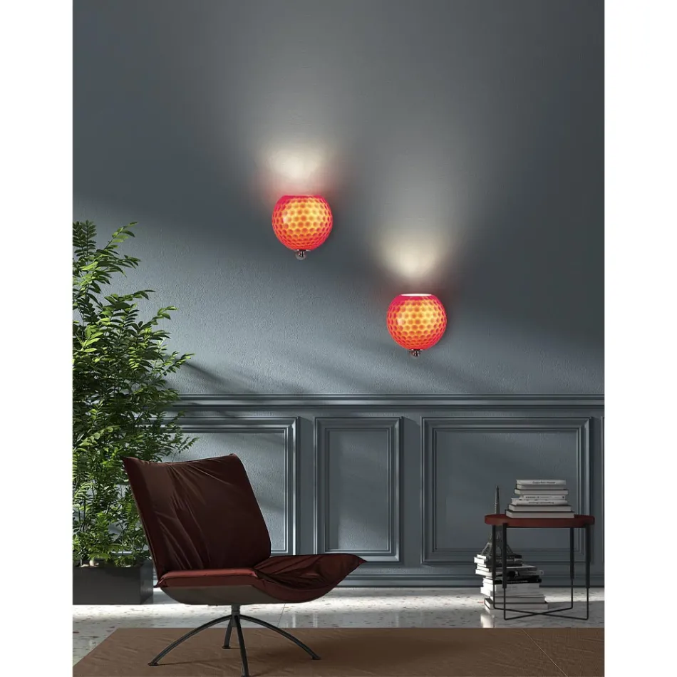 Lámpara de pared artesanal de vidrio soplado veneciano - Bolle Balloton viadurini