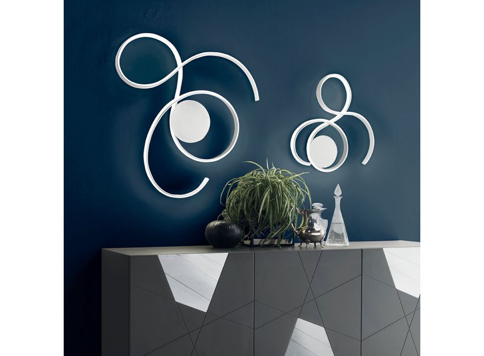 Lámpara de pared con LED en metal pintado de diseño moderno - Trella viadurini