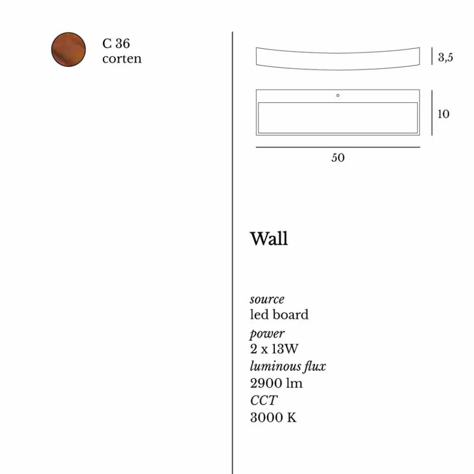 Moderna lámpara de pared de acero de diseño Ø50xh.3,5xsp.10 cm Eldorado viadurini