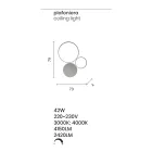 Lámpara de pared en metal pintado con LED de diseño moderno - Punto viadurini