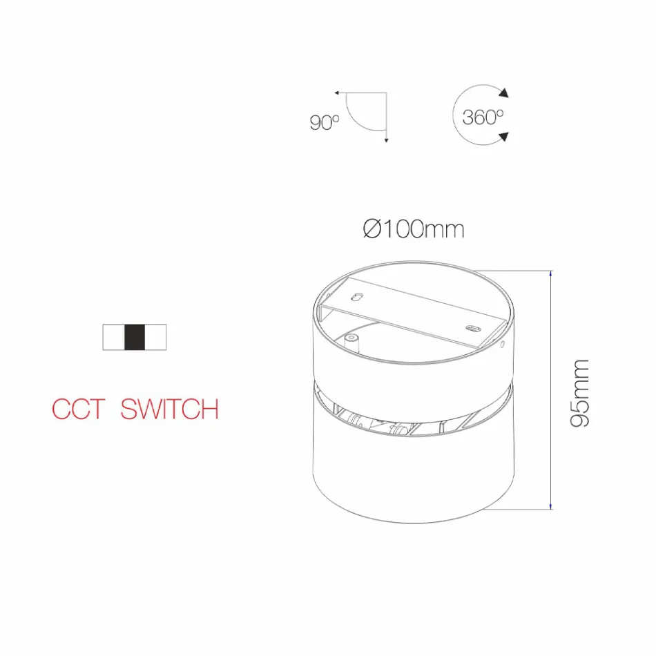 Lámpara de pared LED de 14W para interior en aluminio blanco o negro - China viadurini