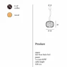 lámpara de pared moderna de acero Ø48xh.40xL.cavo100 cm Beren viadurini