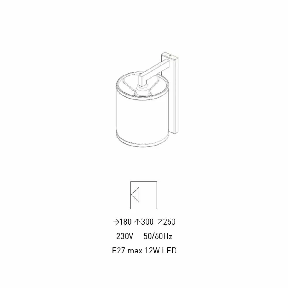 Lámpara de pared moderna de metal con pantalla de lino Made in Italy - Bali viadurini