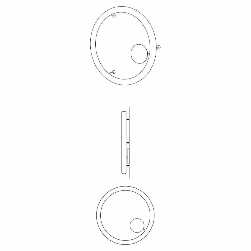 Lámpara de pared redonda moderna de polietileno Made in Italy - Slide Giotto viadurini