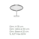 Lámpara de mesa artesanal en vidrio soplado a mano en Venecia - Dafne viadurini