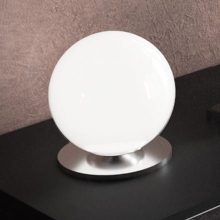 Lámpara de mesa artesanal en vidrio veneciano blanco soplado - Nieve viadurini