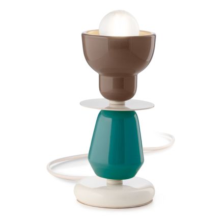 Lámpara de mesa baja de cerámica en 2 colores Made in Italy - Berimbau viadurini