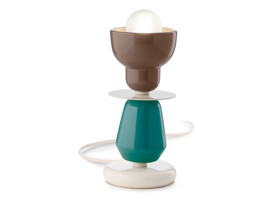 Lámpara de mesa baja de cerámica en 2 colores Made in Italy - Berimbau viadurini