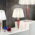 Lámpara de mesa clásica hecha a mano en vidrio y cristal - Mariangela viadurini