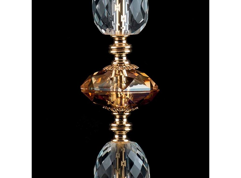 Lámpara de mesa tradicional en cristal y vidrio fino, fabricado en Italia viadurini