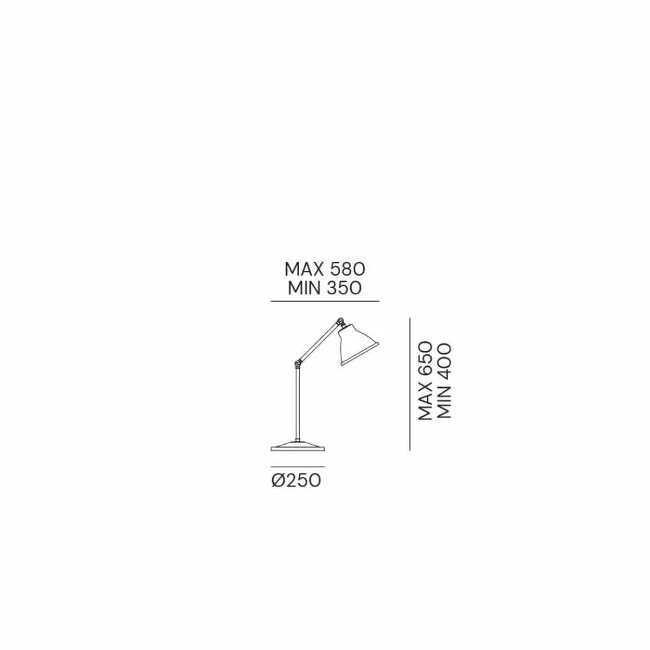 Lámpara de mesa con articulación de diseño vintage de latón y hierro - Loft de Il Fanale viadurini