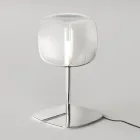 Lámpara de mesa con estructura de metal brillante Made in Italy - Donatina viadurini
