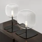 Lámpara de mesa con estructura de metal brillante Made in Italy - Donatina viadurini