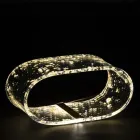 Lámpara de Mesa de Cristal Acrílico y Hoja de Oro, Plata o Cobre - Gnassi viadurini