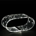 Lámpara de Mesa de Cristal Acrílico y Hoja de Oro, Plata o Cobre - Gnassi viadurini