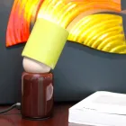 Lámpara de mesa de cerámica de diseño moderno hecha en Italia Asia viadurini