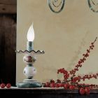 Lámpara de mesa en cerámica decorada a mano y latón antiguo - Sanremo viadurini