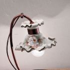 Lámpara de mesa de cerámica pintada a mano y decorada con hierro - Milán viadurini