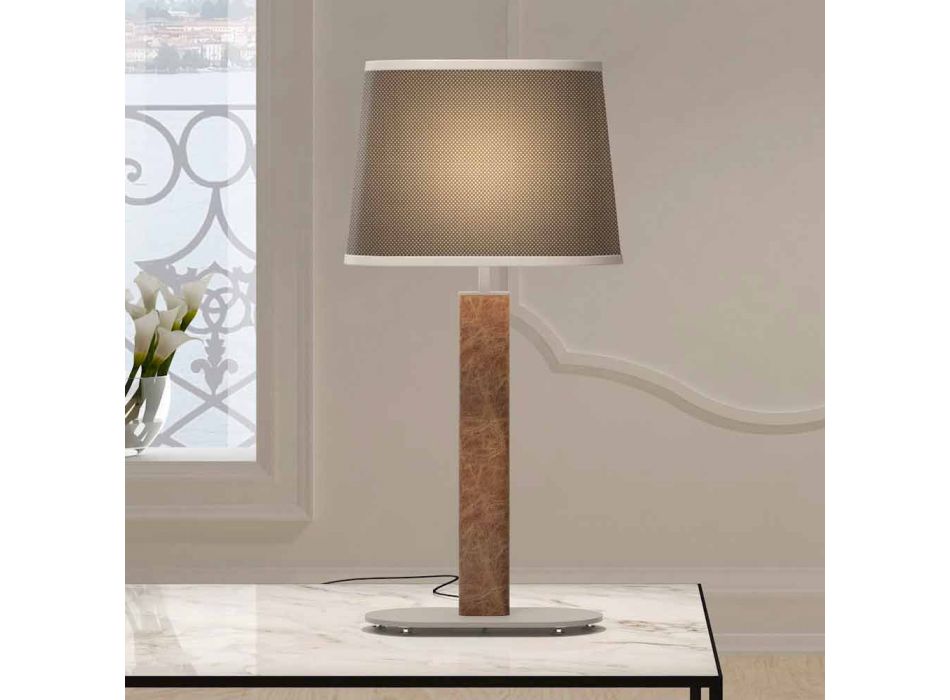 Lámpara de mesa de metal con pantalla de tela Made in Italy - Jump viadurini