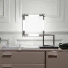 Lámpara de mesa de latón y resina con base de mármol Made in Italy - Quizza viadurini