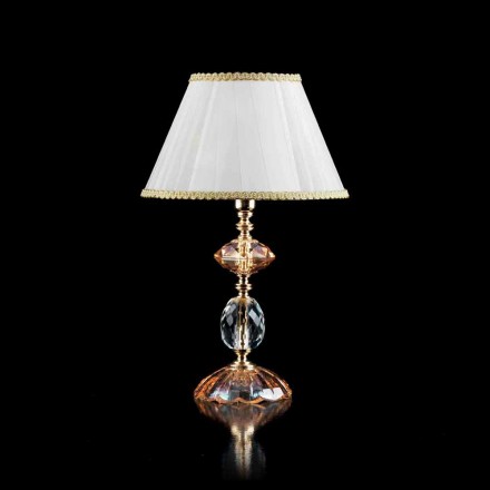 Lámpara de mesa de vidrio y cristal Belle, fabricado en Italia viadurini