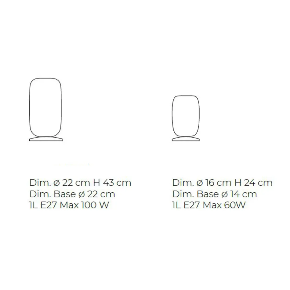 Lámpara de mesa de vidrio soplado a mano en Venecia 16 22 cm - Bambú viadurini