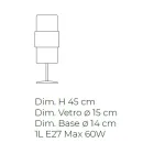 Lámpara de mesa en vidrio soplado a mano en Venecia y metal - Satomi viadurini