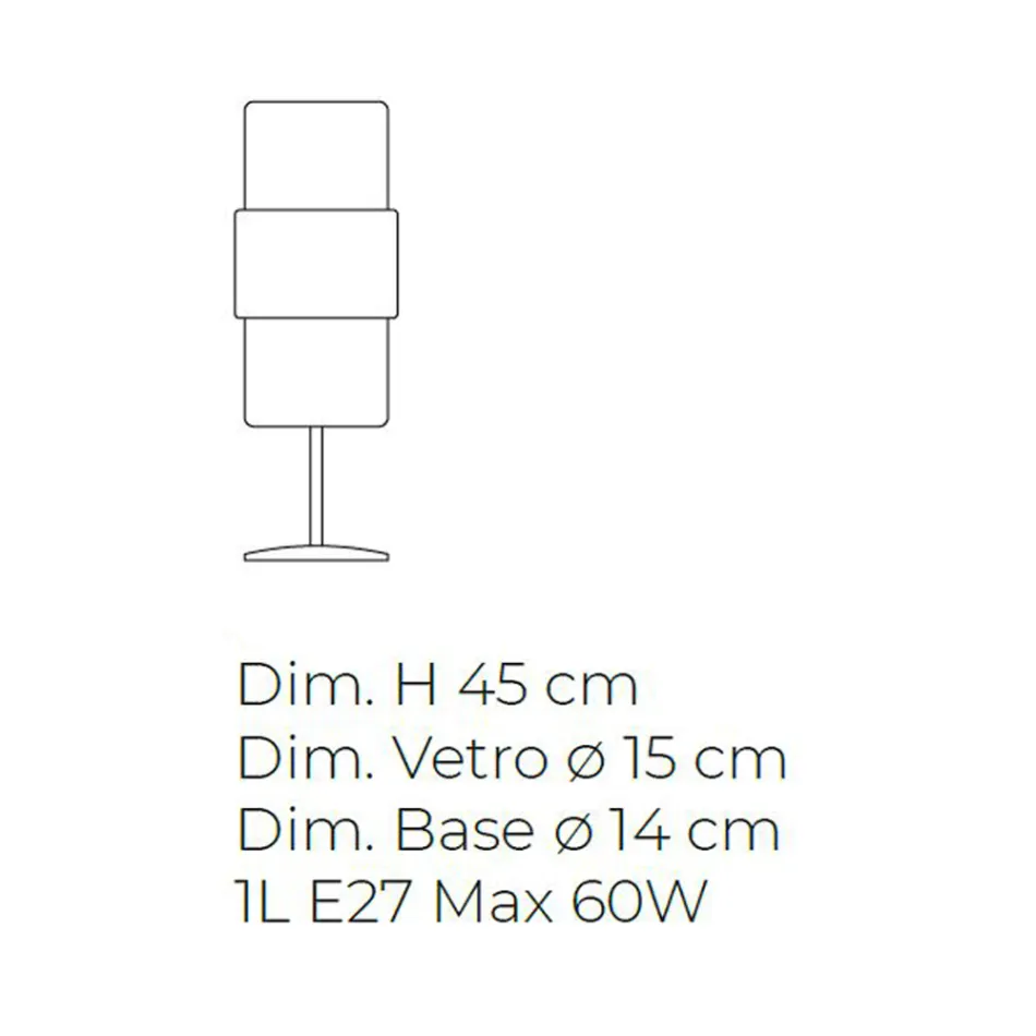 Lámpara de mesa en vidrio soplado a mano en Venecia y metal - Satomi viadurini