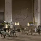 Lámpara de mesa LED en vidrio esmerilado blanco de diseño moderno - Botella viadurini