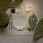 Lámpara de mesa LED en vidrio esmerilado blanco de diseño moderno - Botella viadurini