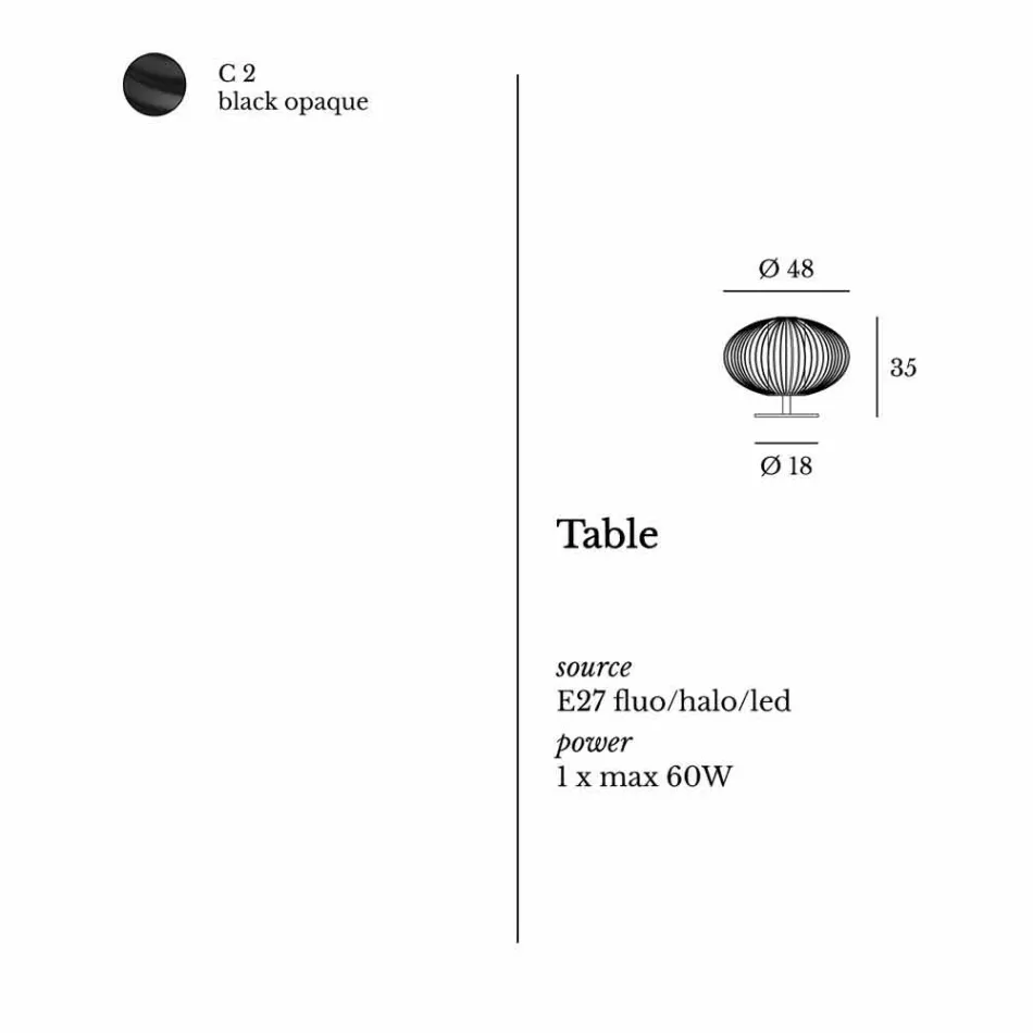 Lámpara de mesa moderna de acero pintado, Ø48xH35 cm, Gabriella viadurini