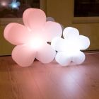 Lámpara de mesa o pie de flores de diseño moderno en plástico blanco - Fiorestar viadurini