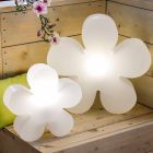 Lámpara de mesa o pie de flores de diseño moderno en plástico blanco - Fiorestar viadurini