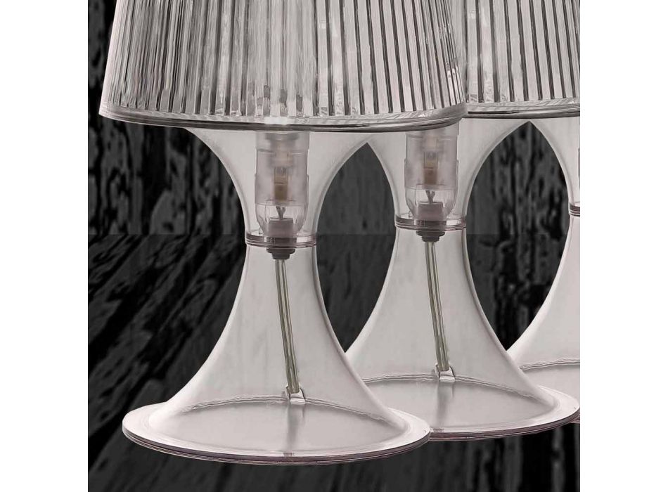 Lámpara de mesa de policarbonato transparente fabricada en Italia Frosinone viadurini
