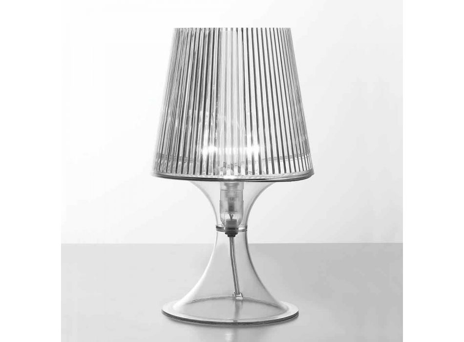 Lámpara de mesa de policarbonato transparente fabricada en Italia Frosinone viadurini
