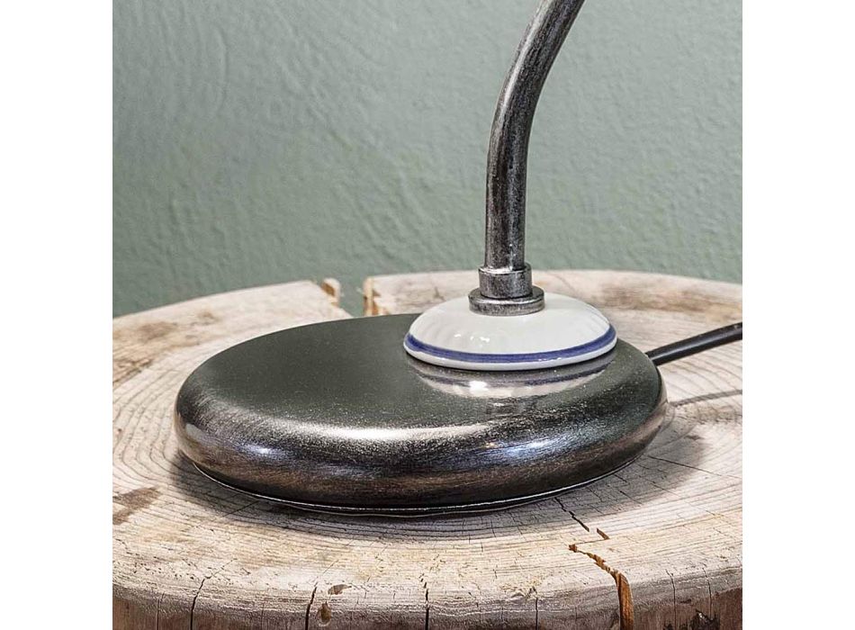Lámpara de mesa estilo vintage en cerámica pintada a mano y hierro - Asti viadurini